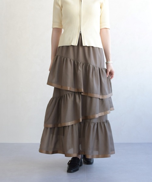 31 Sons de mode(トランテアン ソン ドゥ モード)の「2026春夏新作 アシメティアードスカート(スカート・レディース・モカ/ブラック/オフホワイト・フリ-)」の20枚目の写真
