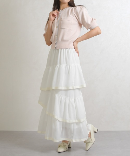 31 Sons de mode(トランテアン ソン ドゥ モード)の「2026春夏新作 アシメティアードスカート(スカート・レディース・モカ/ブラック/オフホワイト・フリ-)」の8枚目の写真