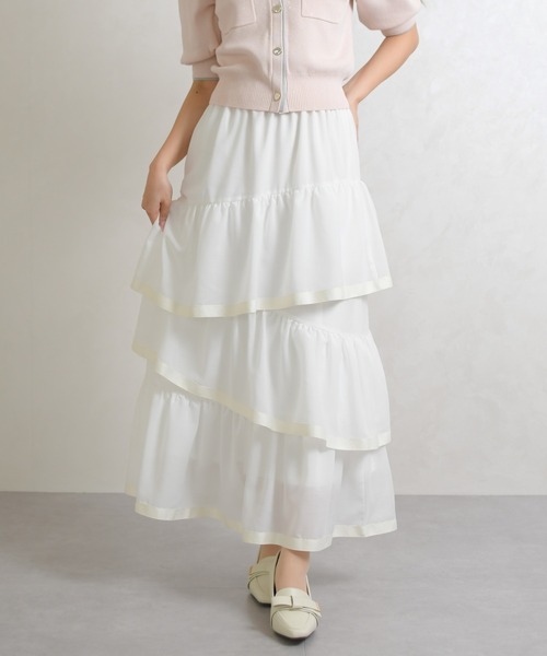 31 Sons de mode(トランテアン ソン ドゥ モード)の「2026春夏新作 アシメティアードスカート(スカート・レディース・モカ/ブラック/オフホワイト・フリ-)」の10枚目の写真