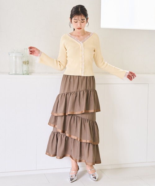 31 Sons de mode(トランテアン ソン ドゥ モード)の「2026春夏新作 アシメティアードスカート(スカート・レディース・モカ/ブラック/オフホワイト・フリ-)」の4枚目の写真