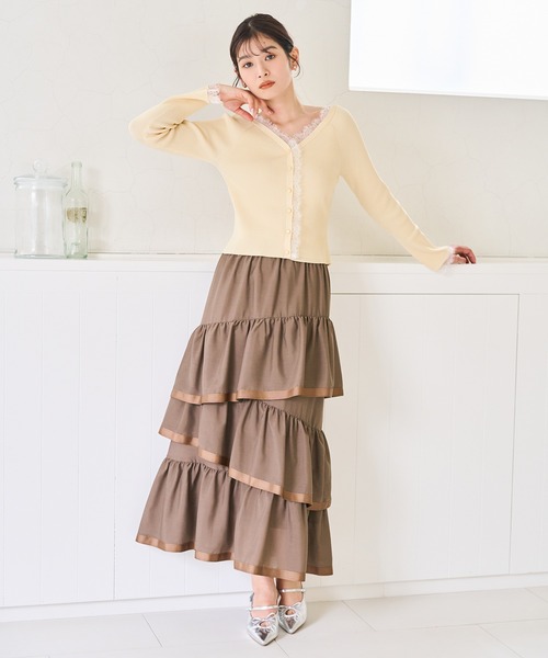 31 Sons de mode(トランテアン ソン ドゥ モード)の「2026春夏新作 アシメティアードスカート(スカート・レディース・モカ/ブラック/オフホワイト・フリ-)」の5枚目の写真