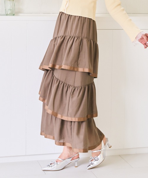 31 Sons de mode(トランテアン ソン ドゥ モード)の「2026春夏新作 アシメティアードスカート(スカート・レディース・モカ/ブラック/オフホワイト・フリ-)」の7枚目の写真