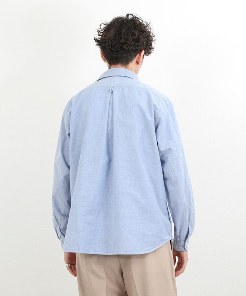 DANTON（ダントン）の「【DANTON】オックスフォード ラウンドカラー プルオーバーシャツ 長袖 26SS（DT-B0282SOX）（シャツ/ブラウス・メンズ・キナリ/ホワイト/ブルー・38/40/42/44）」の5枚目の写真