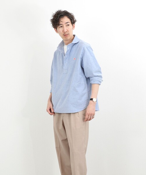 DANTON（ダントン）の「【DANTON】オックスフォード ラウンドカラー プルオーバーシャツ 長袖 26SS（DT-B0282SOX）（シャツ/ブラウス・メンズ・キナリ/ホワイト/ブルー・38/40/42/44）」の7枚目の写真
