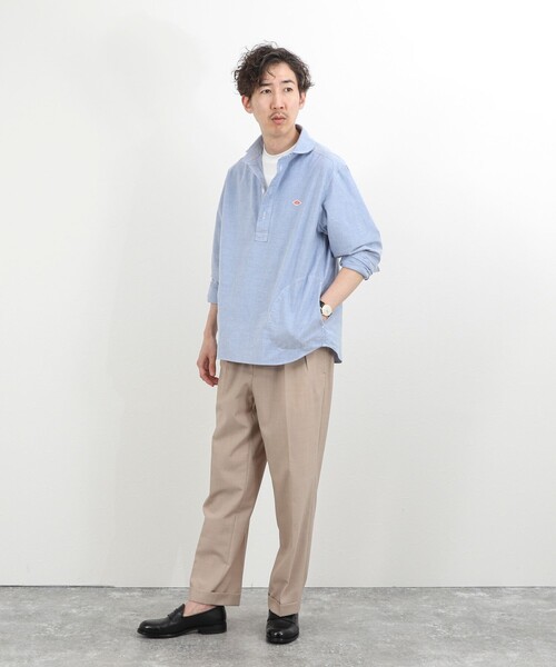 DANTON（ダントン）の「【DANTON】オックスフォード ラウンドカラー プルオーバーシャツ 長袖 26SS（DT-B0282SOX）（シャツ/ブラウス・メンズ・キナリ/ホワイト/ブルー・38/40/42/44）」の9枚目の写真