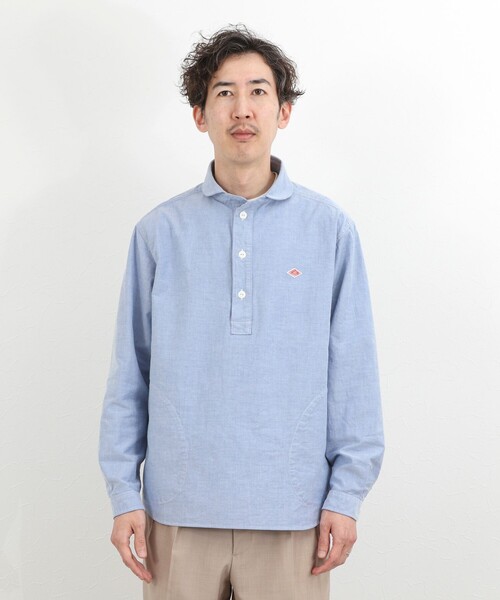 DANTON（ダントン）の「【DANTON】オックスフォード ラウンドカラー プルオーバーシャツ 長袖 26SS（DT-B0282SOX）（シャツ/ブラウス・メンズ・キナリ/ホワイト/ブルー・38/40/42/44）」の11枚目の写真
