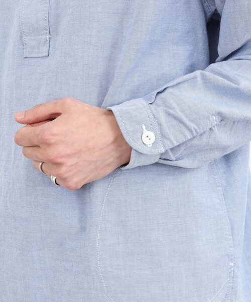 DANTON（ダントン）の「【DANTON】オックスフォード ラウンドカラー プルオーバーシャツ 長袖 26SS（DT-B0282SOX）（シャツ/ブラウス・メンズ・キナリ/ホワイト/ブルー・38/40/42/44）」の17枚目の写真
