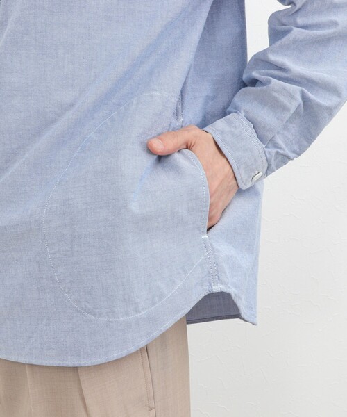 DANTON（ダントン）の「【DANTON】オックスフォード ラウンドカラー プルオーバーシャツ 長袖 26SS（DT-B0282SOX）（シャツ/ブラウス・メンズ・キナリ/ホワイト/ブルー・38/40/42/44）」の18枚目の写真