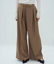 PUBLIC TOKYO | 【2026春新作】シルキーツイルアシメタックパンツ(スラックス)