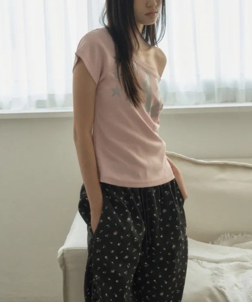 Ada.（エイダ）の「◇SETUPEXE◇ブランド直輸入正規品/ベビー ワイド ネック トップ BABY WIDE NECK TOP（Tシャツ/カットソー・レディース・ピンク/ホワイト/カモフラージュ/ブラック・FREE）」の14枚目の写真