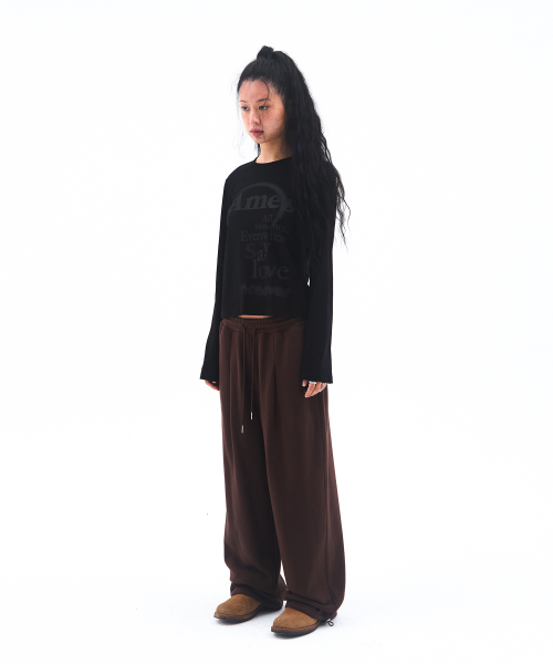 AMESWORLDWIDE(アメスワールドワイド)の「BASIC SMALL LOGO SWEAT PANTS BROWN(スウェットパンツ・レディース・その他・LARGE/MEDIUM/SMALL)」の5枚目の写真