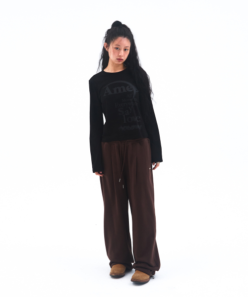 AMESWORLDWIDE(アメスワールドワイド)の「BASIC SMALL LOGO SWEAT PANTS BROWN(スウェットパンツ・レディース・その他・LARGE/MEDIUM/SMALL)」の6枚目の写真