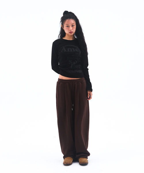 AMESWORLDWIDE(アメスワールドワイド)の「BASIC SMALL LOGO SWEAT PANTS BROWN(スウェットパンツ・レディース・その他・LARGE/MEDIUM/SMALL)」の7枚目の写真