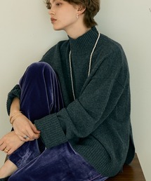 DESIGNWORKS | カシミヤ混バックダブルスリットモックネックプルオーバー(ニット/セーター)