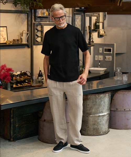 Maison code 13(メゾンコードサーティーン)の「mt10345-rib knit tee ニットTシャツ(M26S-05)(Tシャツ/カットソー・メンズ・ライトグレー/ブラック・S/M/L)」の10枚目の写真