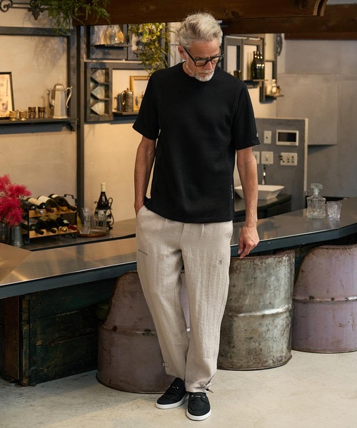 Maison code 13(メゾンコードサーティーン)の「mt10345-rib knit tee ニットTシャツ(M26S-05)(Tシャツ/カットソー・メンズ・ライトグレー/ブラック・S/M/L)」の11枚目の写真