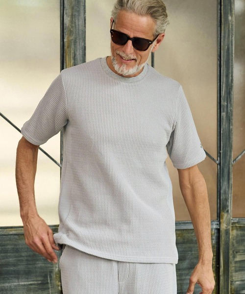 Maison code 13(メゾンコードサーティーン)の「mt10345-rib knit tee ニットTシャツ(M26S-05)(Tシャツ/カットソー・メンズ・ライトグレー/ブラック・S/M/L)」の12枚目の写真