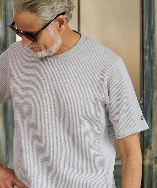Maison code 13(メゾンコードサーティーン)の「mt10345-rib knit tee ニットTシャツ(M26S-05)(Tシャツ/カットソー・メンズ・ライトグレー/ブラック・S/M/L)」の14枚目の写真