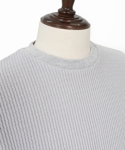 Maison code 13(メゾンコードサーティーン)の「mt10345-rib knit tee ニットTシャツ(M26S-05)(Tシャツ/カットソー・メンズ・ライトグレー/ブラック・S/M/L)」の3枚目の写真