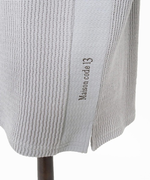 Maison code 13(メゾンコードサーティーン)の「mt10345-rib knit tee ニットTシャツ(M26S-05)(Tシャツ/カットソー・メンズ・ライトグレー/ブラック・S/M/L)」の6枚目の写真
