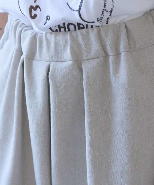 yuni（ユニ　）の「Linen Polyester gum tack half pants（その他パンツ・レディース・ブラック/アイボリー・FREE）」の7枚目の写真