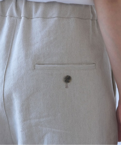 yuni（ユニ　）の「Linen Polyester gum tack half pants（その他パンツ・レディース・ブラック/アイボリー・FREE）」の9枚目の写真