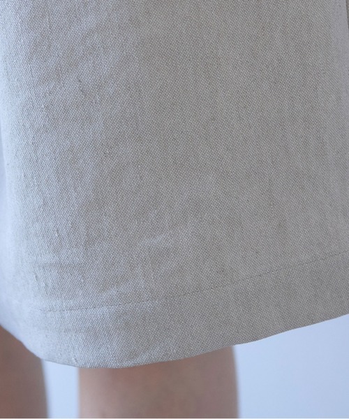 yuni（ユニ　）の「Linen Polyester gum tack half pants（その他パンツ・レディース・ブラック/アイボリー・FREE）」の10枚目の写真