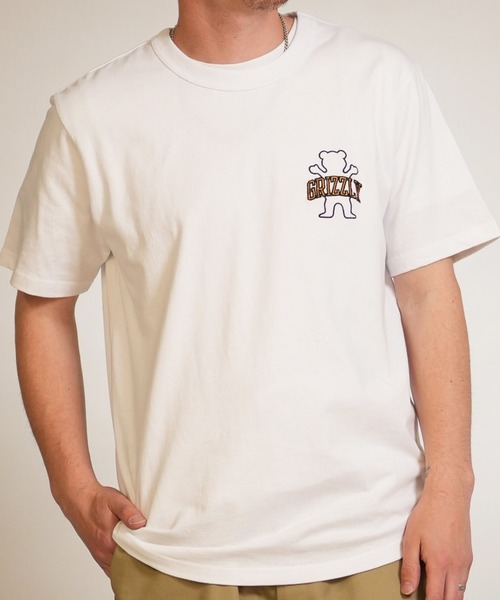 GRIZZLY(グリズリー)の「【ムラサキスポーツ限定】GRIZZLY/グリズリー 半袖Tシャツ メンズ ICONIC BEAR SST G26SS-2406(Tシャツ/カットソー・メンズ・ホワイト/ブラック・M/XL/L)」の1枚目の写真