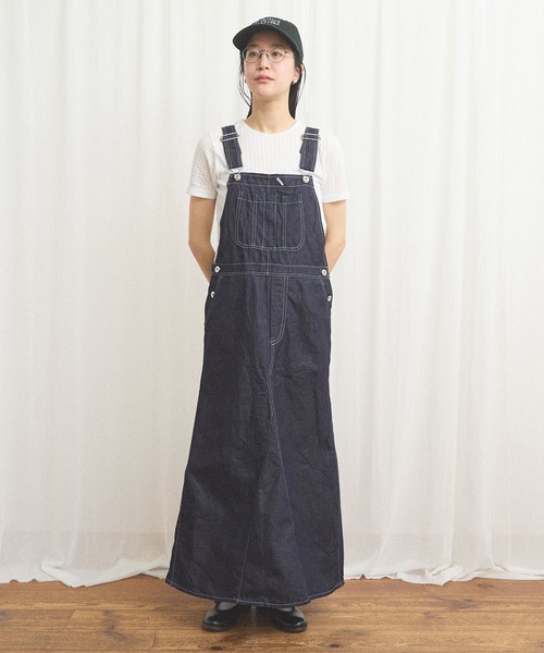fig London(フィグロンドン)の「C/L DENIM jumper skirt(ワンピース・レディース・ネイビー・FREE)」の1枚目の写真