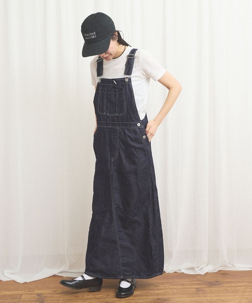 fig London(フィグロンドン)の「C/L DENIM jumper skirt(ワンピース・レディース・ネイビー・FREE)」の2枚目の写真