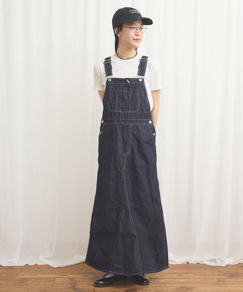 fig London(フィグロンドン)の「C/L DENIM jumper skirt(ワンピース・レディース・ネイビー・FREE)」の4枚目の写真
