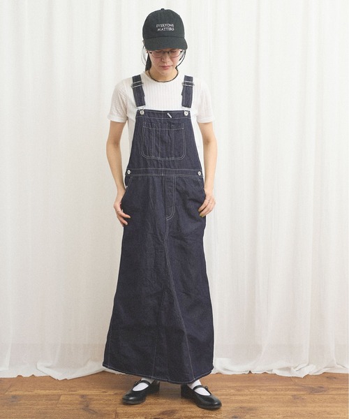 fig London(フィグロンドン)の「C/L DENIM jumper skirt(ワンピース・レディース・ネイビー・FREE)」の5枚目の写真