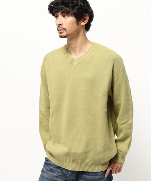 WHO'S WHO gallery(フーズフーギャラリー)の「【TABLE TALK】HUGE Vネックニット(ニット/セーター・メンズ・ベージュ/グリーン/パープル/ブルー/グレー・FREE)」の3枚目の写真