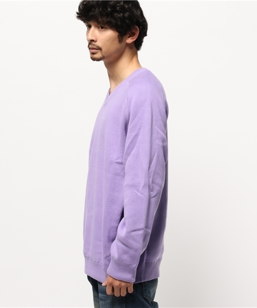 WHO'S WHO gallery(フーズフーギャラリー)の「【TABLE TALK】HUGE Vネックニット(ニット/セーター・メンズ・ベージュ/グリーン/パープル/ブルー/グレー・FREE)」の8枚目の写真