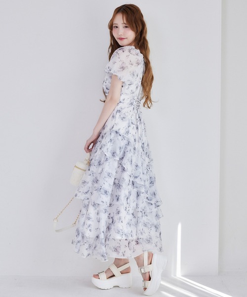 【GW限定価格】 NICE CLAUP イレヘムティアードロングワンピース セール】イレヘムティアードロングワンピース（ワンピース）｜one