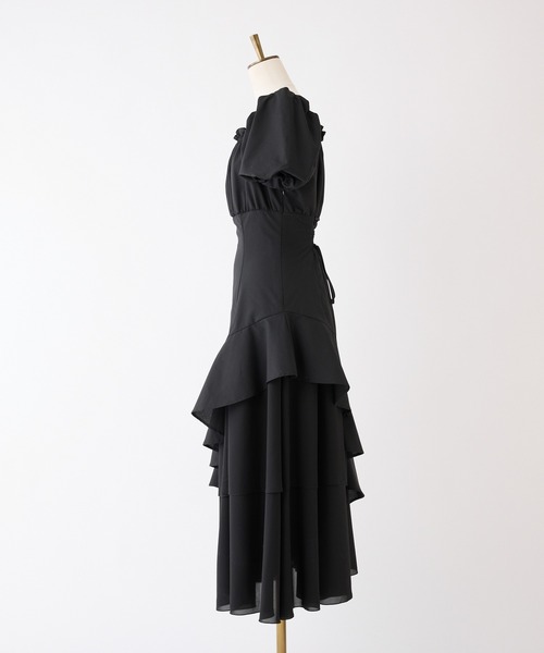 one after another NICE CLAUP(ワンアフターアナザーナイスクラップ)の「イレヘムティアードロングワンピース(ワンピース・レディース・ブラック/ホワイト系その他/ブラック系その他/ブルー系その他/ドット・FREE)」の12枚目の写真