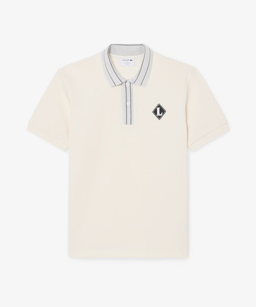 LACOSTE(ラコステ)の「ヘビーオンス鹿の子 フランスメイド レトロパッチポロシャツ(ポロシャツ・メンズ・オフホワイト・2/4/3/5)」の6枚目の写真
