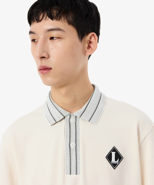 LACOSTE(ラコステ)の「ヘビーオンス鹿の子 フランスメイド レトロパッチポロシャツ(ポロシャツ・メンズ・オフホワイト・2/4/3/5)」の4枚目の写真