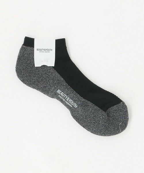 BEAUTY&YOUTH UNITED ARROWS（ビューティーアンドユースユナイテッドアローズ）の「コンフォート パイル アンクル ソックス（ソックス/靴下・メンズ・ブラック/ホワイト・FREE）」の2枚目の写真