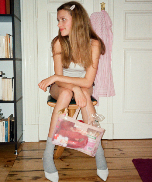 ISAYYERR（アイセイイェール）の「Mesh Bag (pink)（トートバッグ・レディース・その他・FREE）」の4枚目の写真