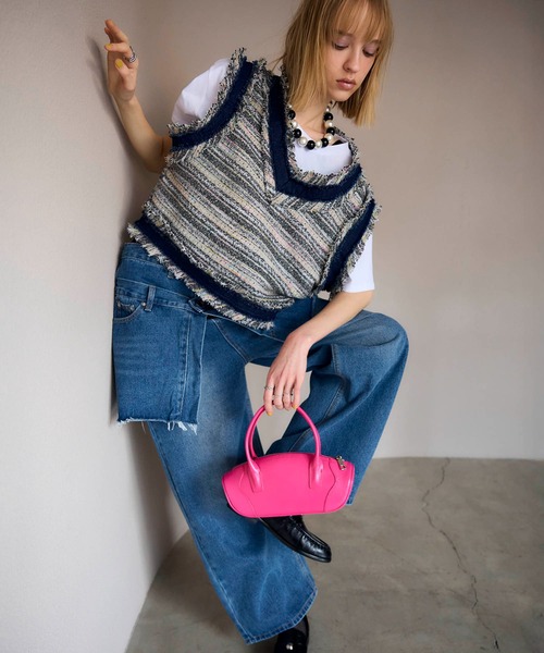 Cepica（セピカ）の「牛革横長2Wayミニボストン（ボストンバッグ・レディース・シルバー/ピンク・FREE）」の4枚目の写真