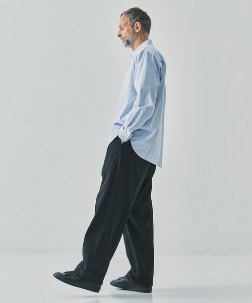 markaware（マーカウェア）の「【MARKAWARE/マーカウェア】DOUBLE PLEATED SEMI EASY TROUSERS/60/2オーガニック強燃ボイル3/2ツイル / ダブルプリーテッドセミイージートラウザーズ（スラックス・メンズ・ブラック/ダークグレー・1/2/3）」の5枚目の写真