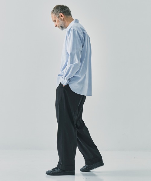 markaware（マーカウェア）の「【MARKAWARE/マーカウェア】DOUBLE PLEATED SEMI EASY TROUSERS/60/2オーガニック強燃ボイル3/2ツイル / ダブルプリーテッドセミイージートラウザーズ（スラックス・メンズ・ブラック/ダークグレー・1/2/3）」の6枚目の写真