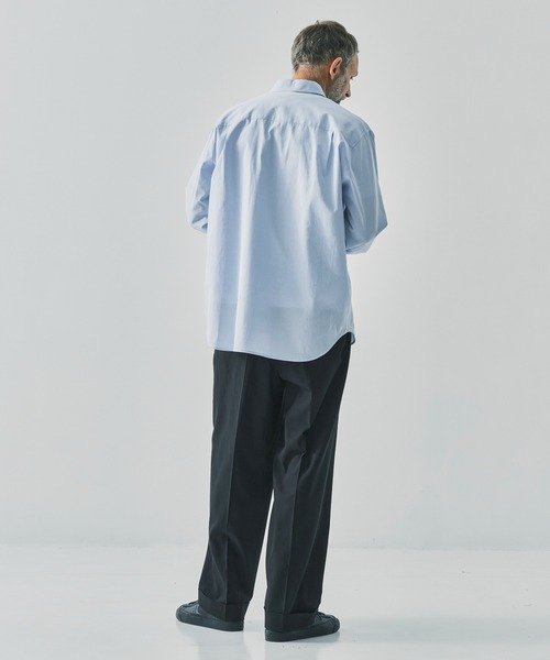 markaware（マーカウェア）の「【MARKAWARE/マーカウェア】DOUBLE PLEATED SEMI EASY TROUSERS/60/2オーガニック強燃ボイル3/2ツイル / ダブルプリーテッドセミイージートラウザーズ（スラックス・メンズ・ブラック/ダークグレー・1/2/3）」の7枚目の写真