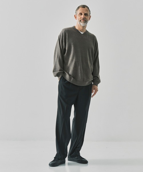 markaware（マーカウェア）の「【MARKAWARE/マーカウェア】DOUBLE PLEATED SEMI EASY TROUSERS/60/2オーガニック強燃ボイル3/2ツイル / ダブルプリーテッドセミイージートラウザーズ（スラックス・メンズ・ブラック/ダークグレー・1/2/3）」の10枚目の写真