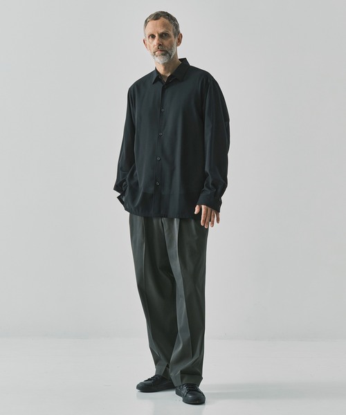 markaware（マーカウェア）の「【MARKAWARE/マーカウェア】DOUBLE PLEATED SEMI EASY TROUSERS/60/2オーガニック強燃ボイル3/2ツイル / ダブルプリーテッドセミイージートラウザーズ（スラックス・メンズ・ブラック/ダークグレー・1/2/3）」の12枚目の写真
