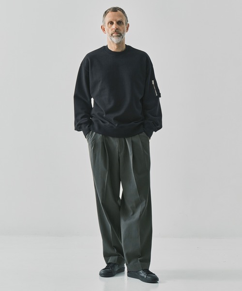 markaware（マーカウェア）の「【MARKAWARE/マーカウェア】DOUBLE PLEATED SEMI EASY TROUSERS/60/2オーガニック強燃ボイル3/2ツイル / ダブルプリーテッドセミイージートラウザーズ（スラックス・メンズ・ブラック/ダークグレー・1/2/3）」の13枚目の写真