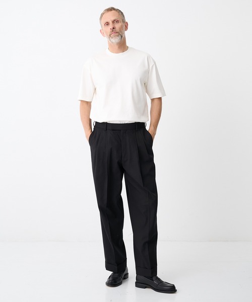 markaware(マーカウェア)の「【MARKAWARE/マーカウェア】DOUBLE PLEATED SEMI EASY TROUSERS/【軽涼・ドライタッチ】/60/2オーガニック強燃ボイル3/2ツイル / ダブルプリーテッドセミイージートラウザーズ(スラックス・メンズ・ブラック/ダークグレー・1/2/3)」の21枚目の写真