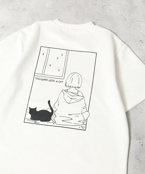 FUNALIVE(ファンアライブ)の「スウェードタッチダンボールTASOGAREGIRL 半袖Tシャツ(Tシャツ/カットソー・メンズ・ホワイト系1/ホワイト系2/ブラック系2/ブラック系1/グレー系1/グレー系2・M/L)」の2枚目の写真