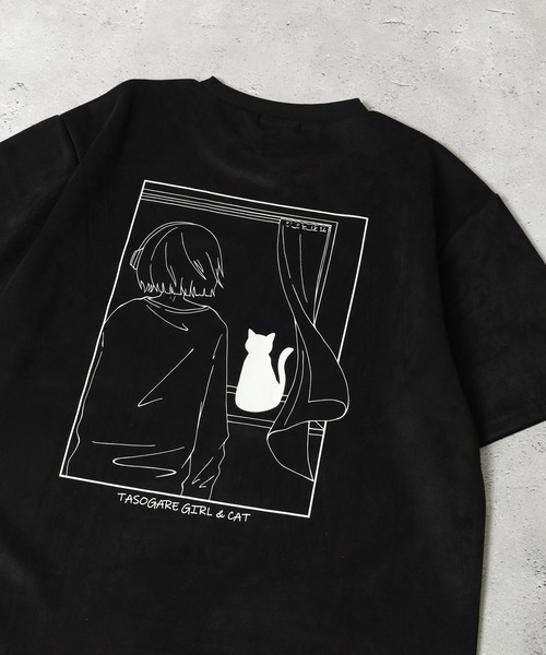 FUNALIVE(ファンアライブ)の「スウェードタッチダンボールTASOGAREGIRL 半袖Tシャツ(Tシャツ/カットソー・メンズ・ホワイト系1/ホワイト系2/ブラック系2/ブラック系1/グレー系1/グレー系2・M/L)」の3枚目の写真